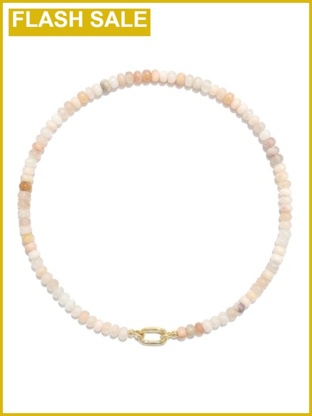 Beaded Natural Stone Choker Necklace 14K Gold Plated Copper